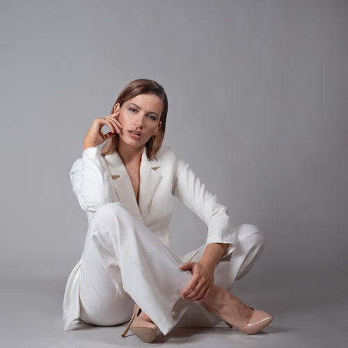 Elegant White Blazer Set