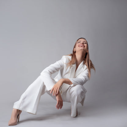 Elegant White Blazer Set